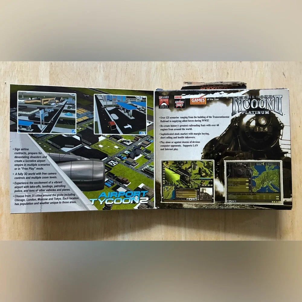 Maximum Tycoon: Railroad Tycoon II Platinum & Airport Tycoon 2 (PC, 2003)